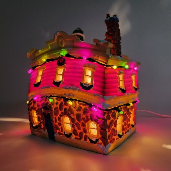 Disney Toon Town Fire Department Light Up Christmas Village Decor Holiday LED - Picture 15 of 16